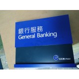 Servizio di banca in ACciaio inox verniciato tavole cautela avviso segno di parete