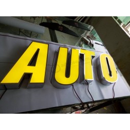 Im freien shop firmengebäude tür froont beLichtete werbung Acryl led logo 3d kanal zeichen alphabet led buchStaben
