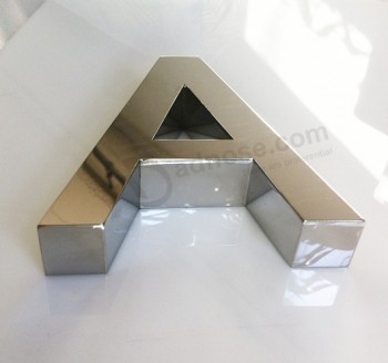 Azienda negozio affari lucidato a specchio in ACciaio inox fabbricato alluminio spazzolato lettere di segno in Metallolo