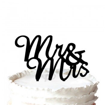 도매 주문 최고-끝 mr & mrs 결혼식 케이크 토퍼, 결혼식 또는 기념일을위한 낭만주의 케이크 토퍼