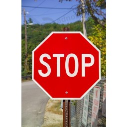 Post Mounted Traffic Aluminum Refelective Stop Safety Custom Street Sign with high quality