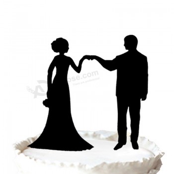 Wholesale custom high-end Bride and Groom Fist Bump Mr & Mrs Wedding Cake Topper