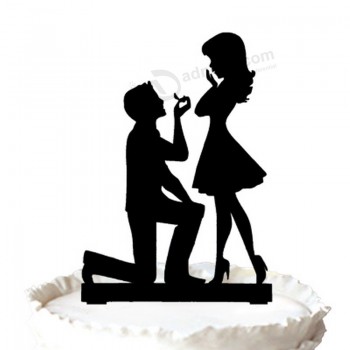 Commercio all'ingrosso di alta personaLizzato-Fidanzatini di fine fidanzata e fidanzati - Cake topper silhouette