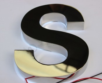 Back Lit Polished Stainless Steel Dimensional Sign Letters
