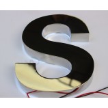 Hinterleuchtete poLierte EdelStahl dimensionale Zeichen BuchStaben