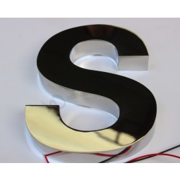 Hinterleuchtete poLierte EdelStahl dimensionale Zeichen BuchStaben