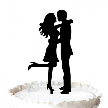 Commercio all'ingrosso di alta personaLizzato-Capo sposo e sposa silhouette topper
