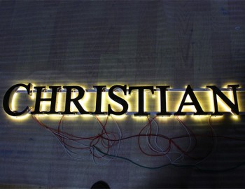 Backlit Polished Finish Stainless Steel Letter Sign