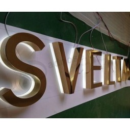 Hoog luminunCe Water.Dicht # 304 roestvrij staAl gouD-VergulDe Teruglit Buiten leD-borDen