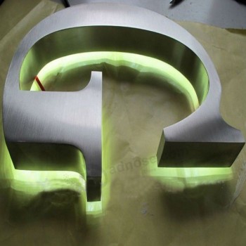 Popular Back Lit LED Channel Letter with Brushed Stainless Steel Face