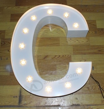 GroßhanDel benutzerDefinierte hoch-EnDe Aluminium Beleuchtung Dekoration Birne Buchstaben