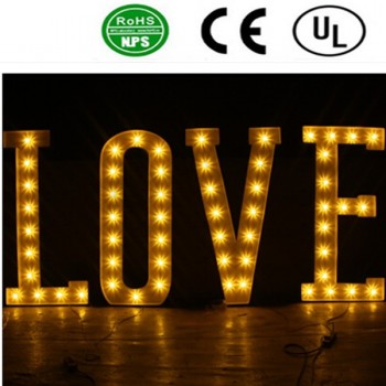卸売カスタム高-終わりのロマンチックなLEDフロントライト電球の手紙のサイン - 結婚式のための愛