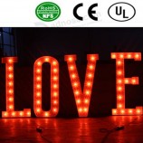 批发定制高-结束高品质leD前点燃铁灯泡字母标志