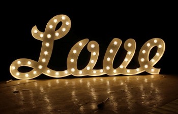 Wholesale custom high-end Light Bulb letter for Love Wending
