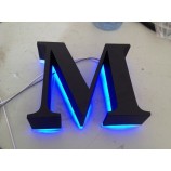 Reclame op maat gepolijste geborstelDe vintage metAlen TerugVerlichte borDage letters leD 3D verlichte kanaAl letters tekenen
