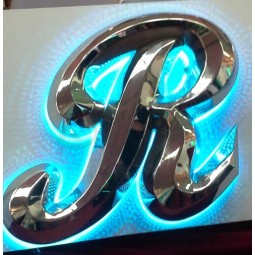 高品质光晕光3D不锈钢字母