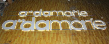 Back Lit  Painted Stainless Steel Channel Letter Outdoor Sign