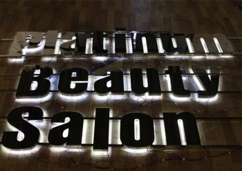 LED Lighting Polished Finish Stainless Steel 3D Sign