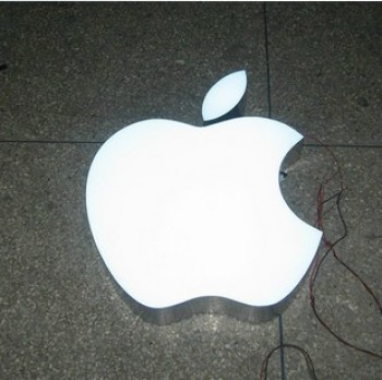 оптовый пользовательский 3д leд front lit apple знак для магазина (FLC-50)