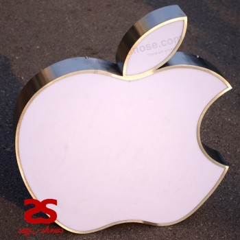 卸売カスタム外観の照明付き金属リンゴの看板