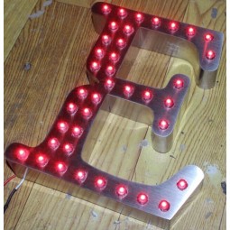 Wholesale custom Advertising 3D LED Point Light Exposed Steel Channel Letter Signs