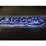 Lettres Rée canAl illuminées à l'extérieur, signe mené par rétroéclairage Ré'acier inoxyRéable