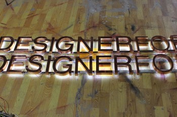Halo Illuminated Copper Channel Letter Reverse Light Sign