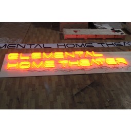 Full Lit Acrylic Channel Letter with Orange Light