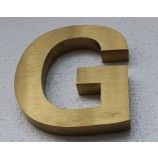 Brushed Finished Golden Titanium Letter 3D Lettering Bronze Lettering Custom