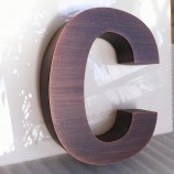 Fini cuivre antique construit lettres canAl