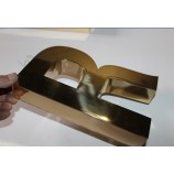 Exterior Signs Metal Signs Custom Polished Golden Titanium Letter