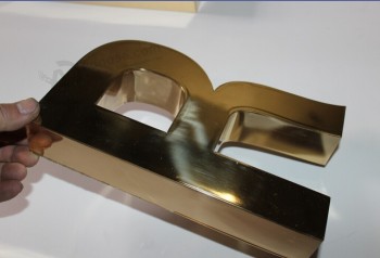 Exterior Signs Metal Signs Custom Polished Golden Titanium Letter