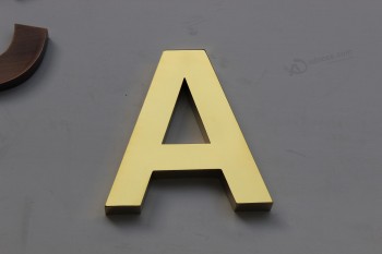 Mirror Titanium Gold Plated Stainless Steel Non-Illuminance Metal Letter Sign