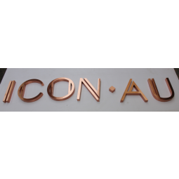 Non-Illuminated Red Cooper Plated Stainless Steel Metal Letter Sign for Advertising