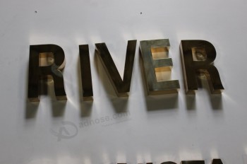 Mirror Copper Letter stainless steel Advertising Sign