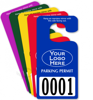 Impressão de cor de moda estacionamento autorização de estacionamento tag plástico