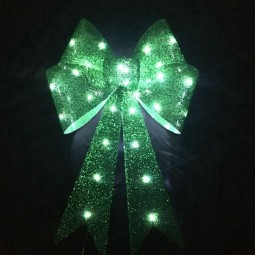 Gaint green teXtured glitter led bow Pagara la decoración (Cbb-1117) Pagara con su logotiPago