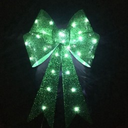 Fiocco verde glitterato con motivo gessato verde Per decorazione (CBB-1117) Per con il tuo logo