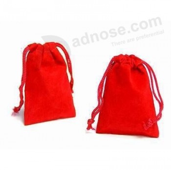 Small Red Satin Drawstring Gift Bag for with your logo