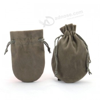 Round Drawstring Jewelry Velvet Pouches (CVB-1104) for with your logo