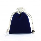 Haut de gamme Personnalisé-Sacs d'emballage de cordon de velours bleu fin (Cvb-1068)