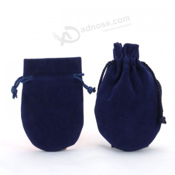 оптовая изготовленная на заказ высокая-конец синие шнурки ювелирные изделия бархатные мешки (CVB-1105)