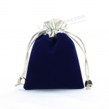 Benutzerdefinierte hochwertige blaue Samt Kordel VerPackung Taschen (Lebenslauf-1068)