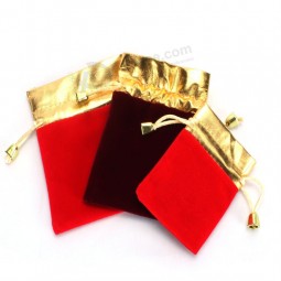 Custom high quality Colorful Drawstring Velvet Gift Bags Wholesale (CVB-1069)