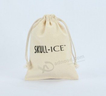 Wholesale custom high -end Reusable Cotton Drawstring Pouch with Logo