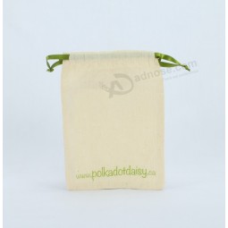 Venda Por atacDe Anúncios.o alta PersonalizDe Anúncios.o -Logo final imPresso bolsa de musselina com cordão de cetim