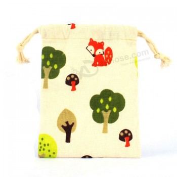 Wholesale custom high -end Packing Drawstring Cotton Pouch Printing (CCB-1029)