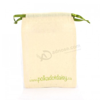 100% 天然棉礼品束带袋用丝带绳 (建行-1075) 用于定制您的徽标