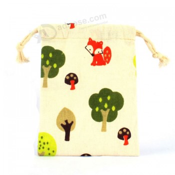 Custom Packing Drawstring Cotton Pouch Printing (CCB-1029) for custom with your logo