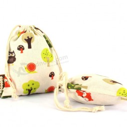 작은 인쇄 된 나무 면화 선물 drawstring 가방 (Ccb-1082) 귀하의 로고와 함께 사용자 정의하십시오